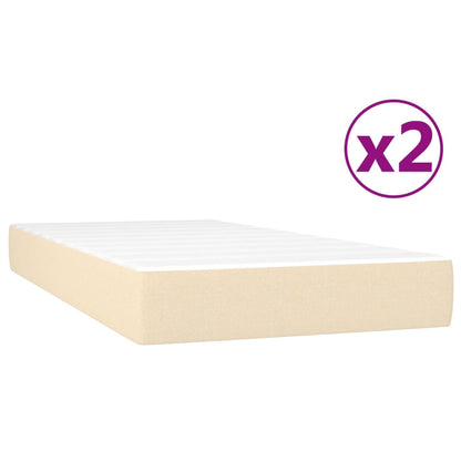 Box spring krevet s krem ​​madracem 200x200 cm štofa
