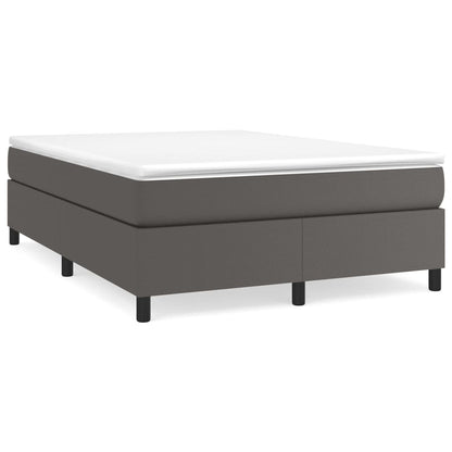 Box spring bed with mattress grey 140x200 cm artificial leather