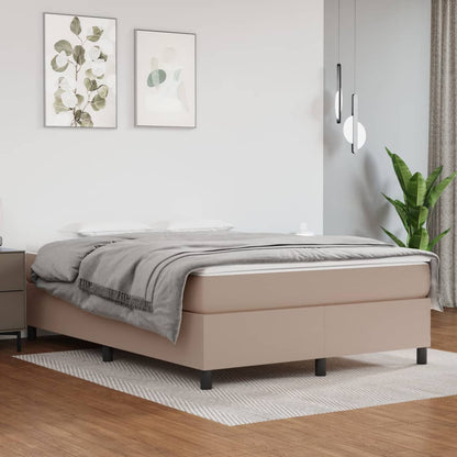Box spring bed mattress cappuccino brown 140x200cm artificial leather