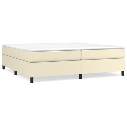 Boxspringbett mit Matratze Creme 200x200 cm Kunstleder