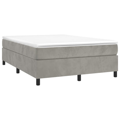 Box spring bed with mattress light grey 140x200 cm velvet