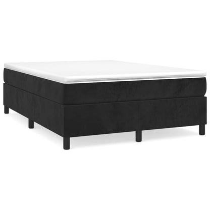 Box spring bed with mattress black 140x200 cm velvet