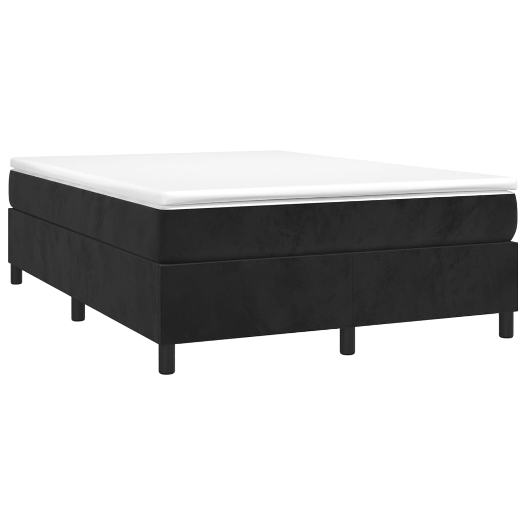 Box spring bed with mattress black 140x200 cm velvet