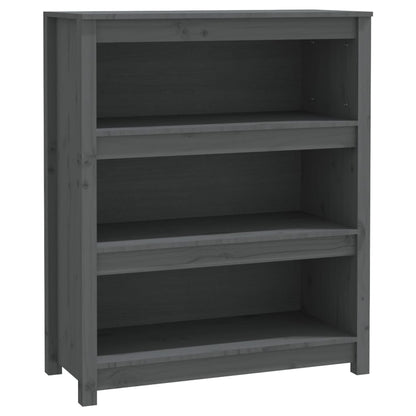 Bookcase grey 80x35x97 cm solid pine