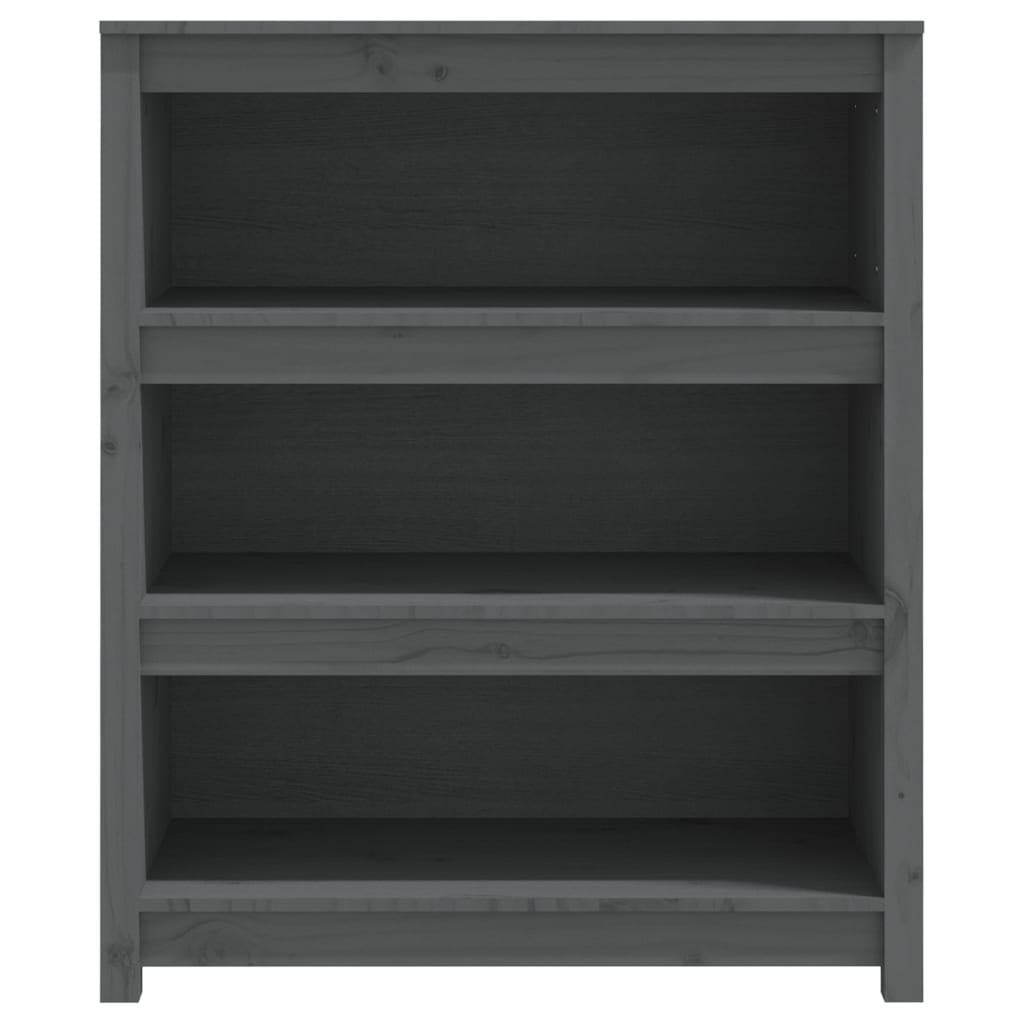 Bookcase grey 80x35x97 cm solid pine
