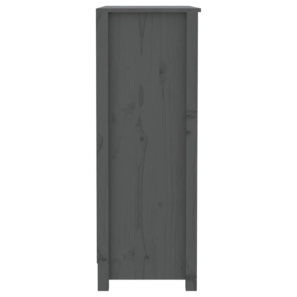 Bookcase grey 80x35x97 cm solid pine
