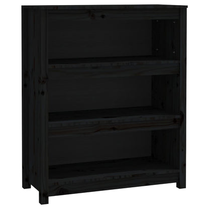 Bookcase Black 80x35x97 cm Solid Pine