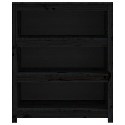 Bookcase Black 80x35x97 cm Solid Pine