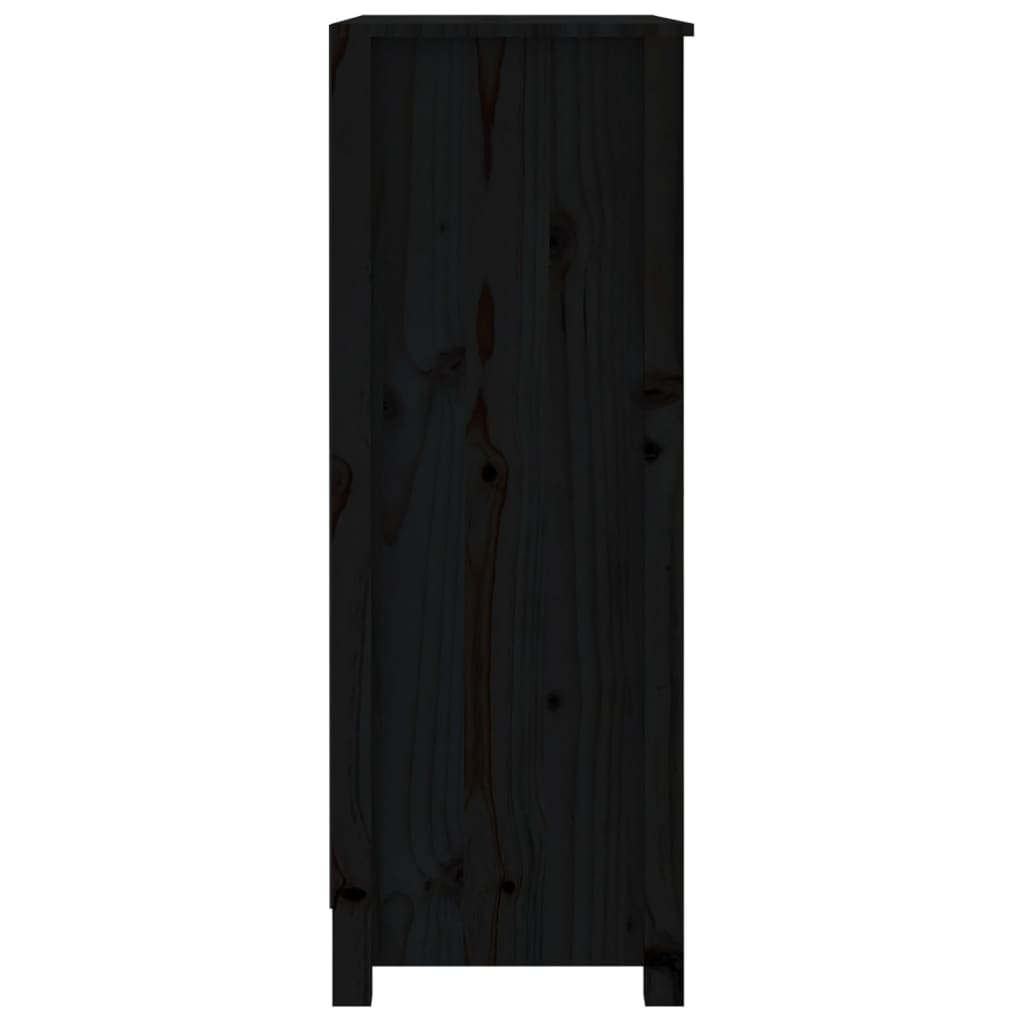 Bookcase Black 80x35x97 cm Solid Pine