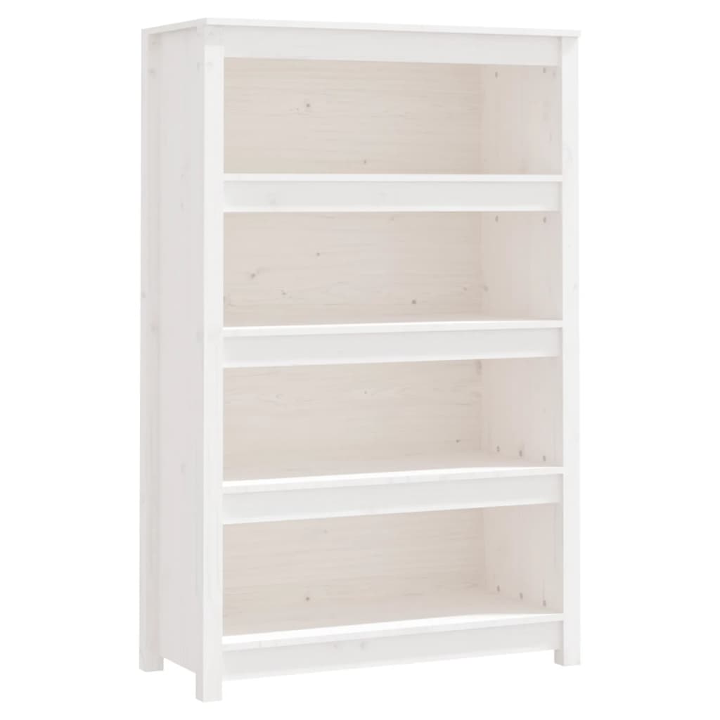 Bookcase white 80x35x126 cm solid pine