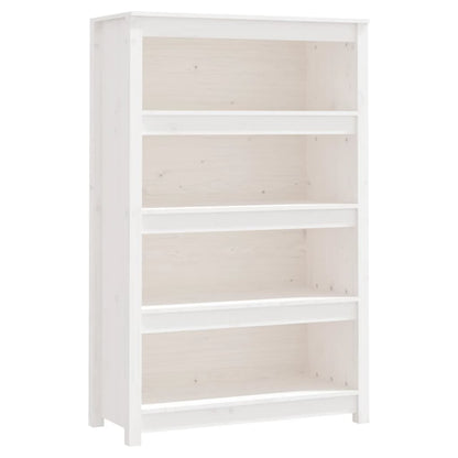 Bookcase white 80x35x126 cm solid pine
