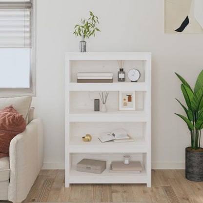 Bookcase white 80x35x126 cm solid pine
