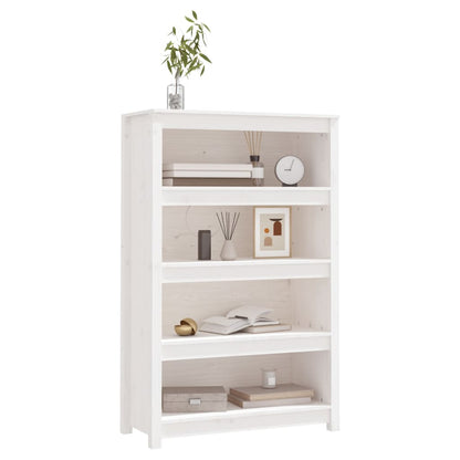 Bookcase white 80x35x126 cm solid pine