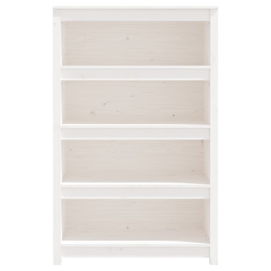 Bookcase white 80x35x126 cm solid pine