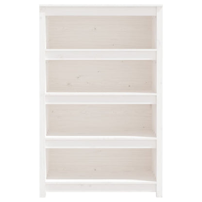 Bookcase white 80x35x126 cm solid pine