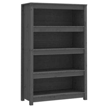 Bookcase grey 80x35x126 cm solid pine
