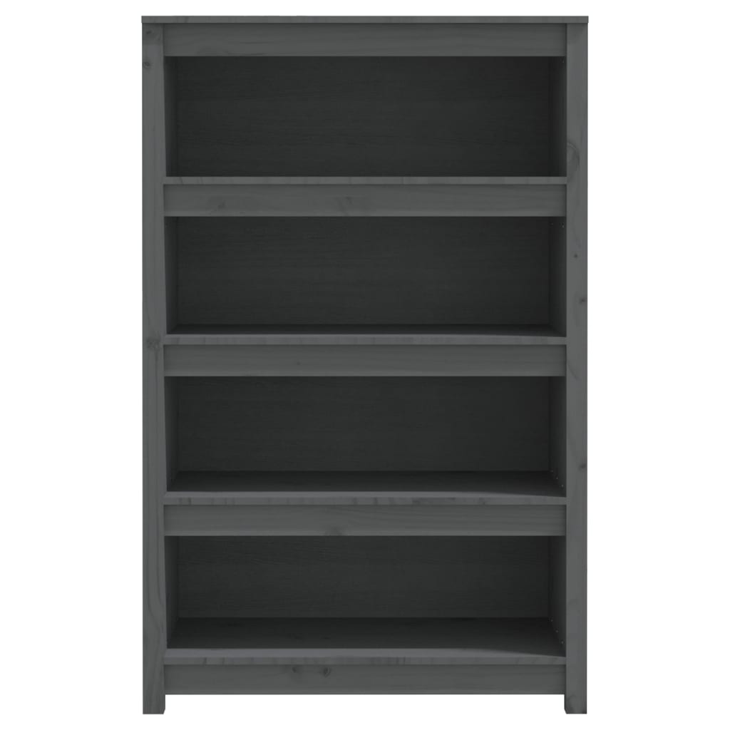 Bookcase grey 80x35x126 cm solid pine