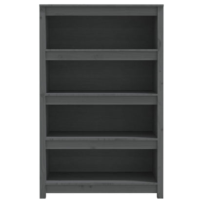 Bookcase grey 80x35x126 cm solid pine
