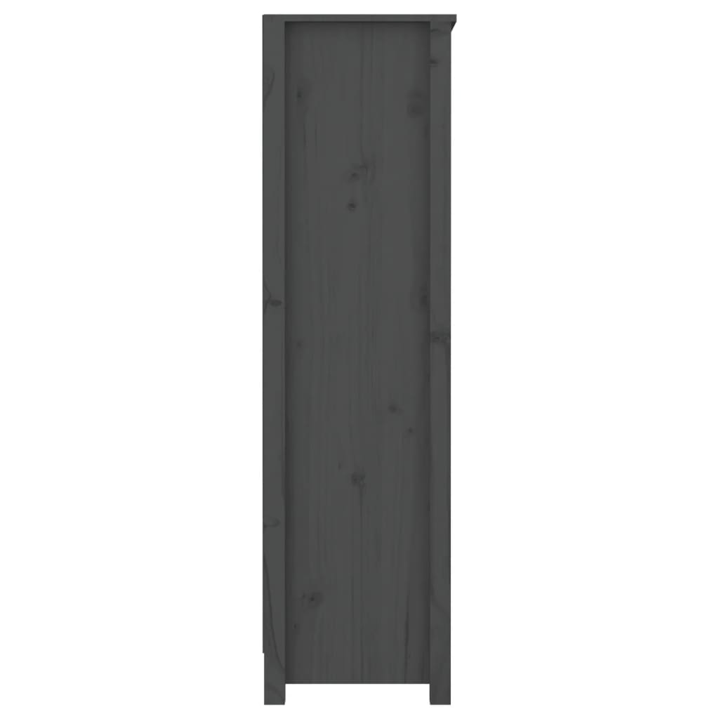 Bookcase grey 80x35x126 cm solid pine