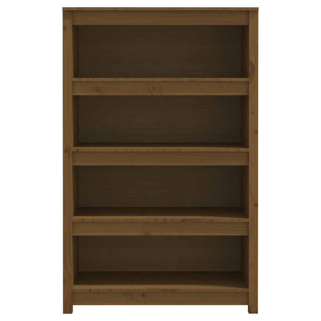 Bookcase honey brown 80x35x126 cm solid pine wood