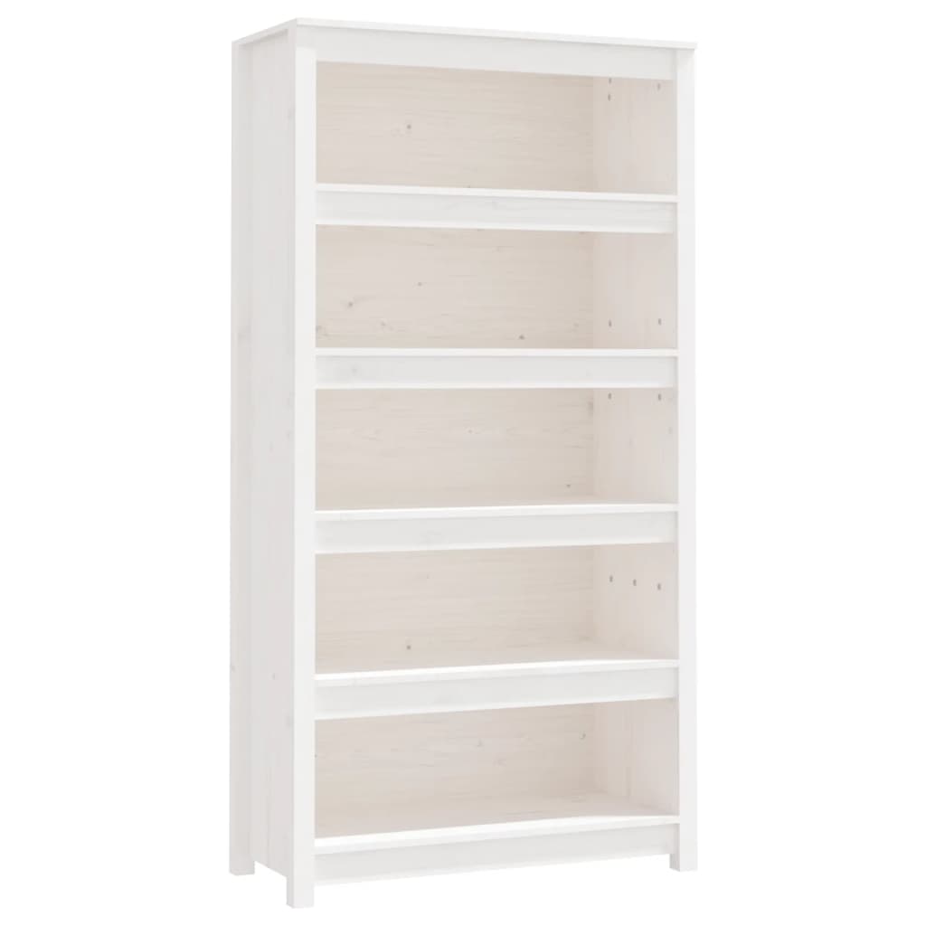 Bookcase white 80x35x154 cm solid pine
