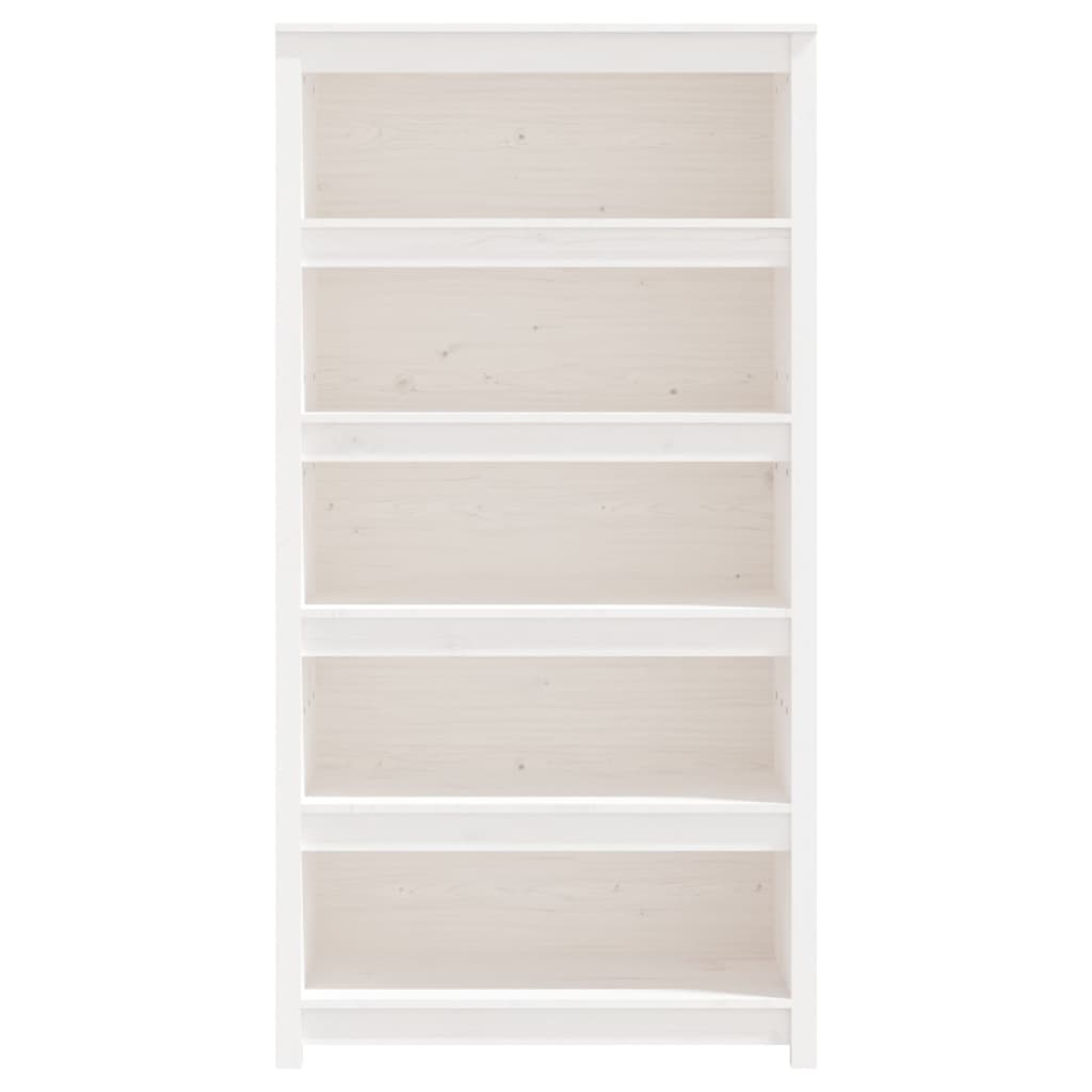 Bookcase white 80x35x154 cm solid pine