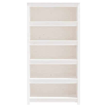 Bookcase white 80x35x154 cm solid pine