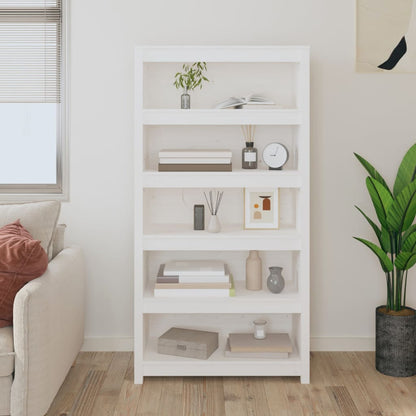 Bookcase white 80x35x154 cm solid pine