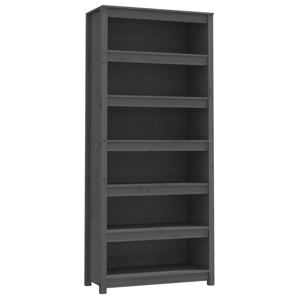 Bookcase Grey 80x35x183 cm Solid Pine