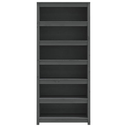 Bookcase Grey 80x35x183 cm Solid Pine
