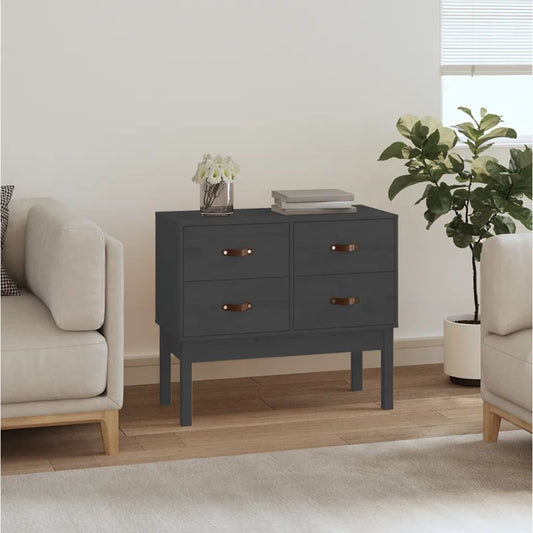 Console cabinet grey 90x40x78 cm solid pine