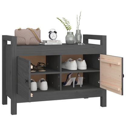 Klupa za hodnik siva 80x40x60 cm punog bora