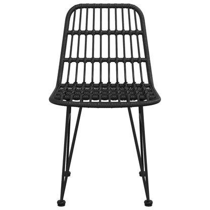 Gartenstühle 2 Stk. Schwarz 48x62x84 cm PE-Rattan