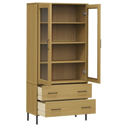Bookcase OSLO metal legs brown 85x35x172,5 cm solid wood