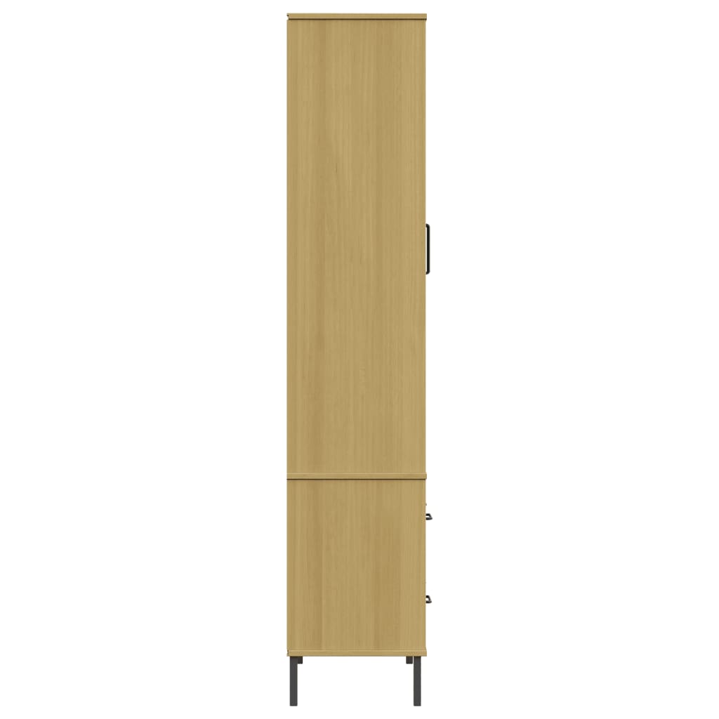 Bookcase OSLO metal legs brown 85x35x172,5 cm solid wood