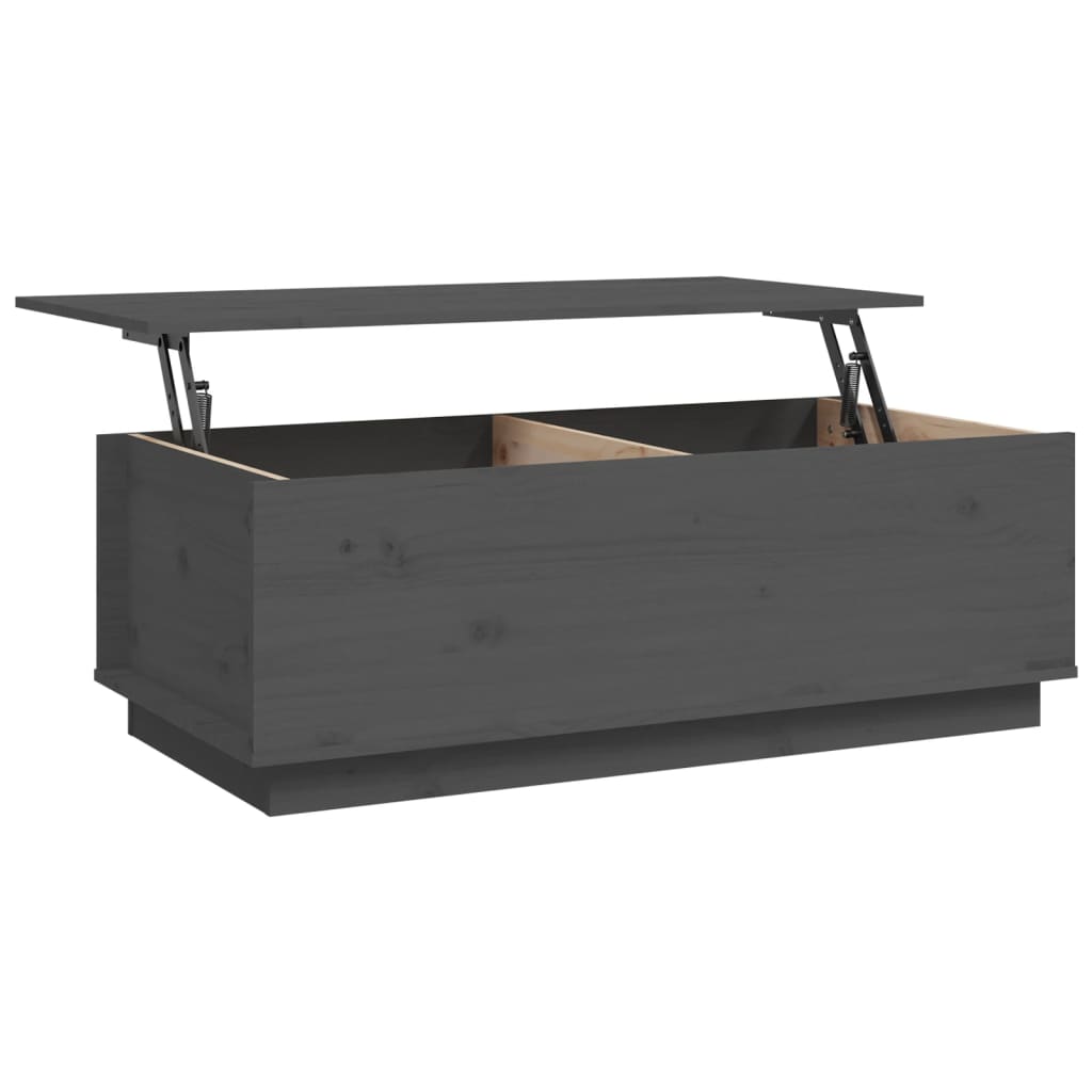 Stol za kavu sivi 100x50x35 cm puno borovo drvo