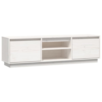 TV-Schrank Weiß 140x35x40 cm Massivholz Kiefer
