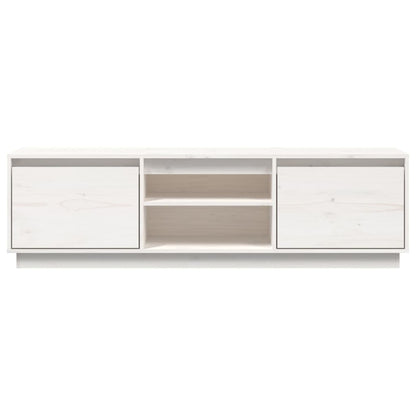 TV-Schrank Weiß 140x35x40 cm Massivholz Kiefer