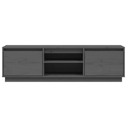 TV-Schrank Grau 140x35x40 cm Massivholz Kiefer
