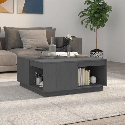 Coffee table grey 80x81x36,5 cm solid pine