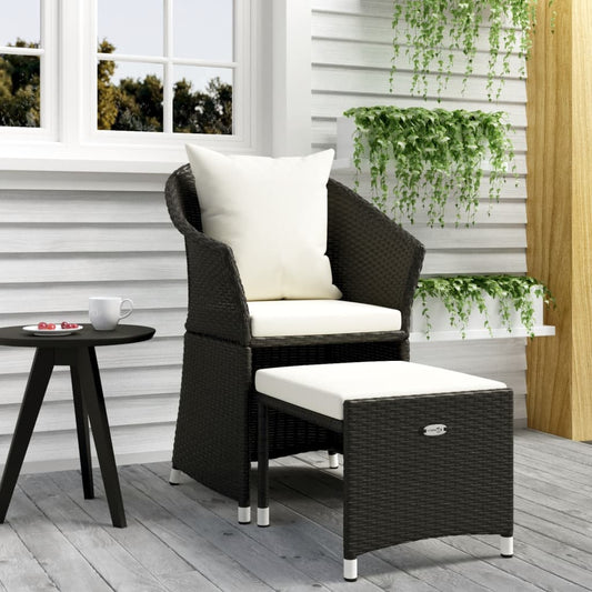 2-piece garden lounge set with cushions black poly rattan