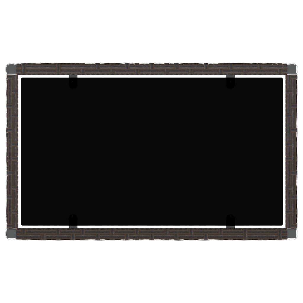 4-tlg. Garten-Lounge-Set mit Kissen Braun Poly Rattan