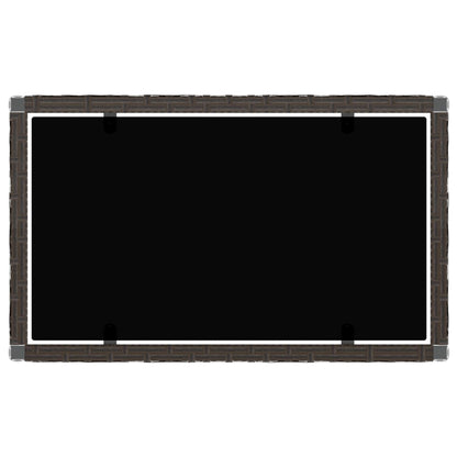 4-tlg. Garten-Lounge-Set mit Kissen Braun Poly Rattan