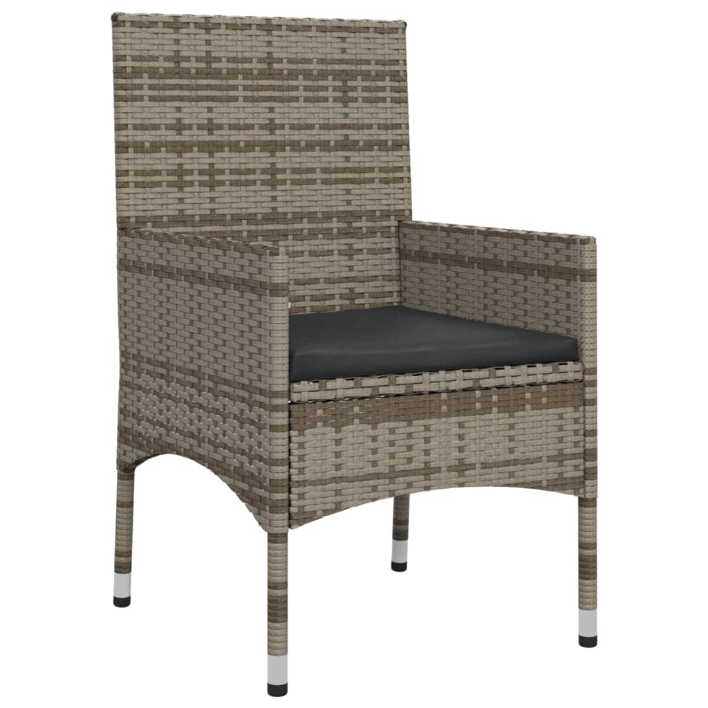 4-piece garden lounge set with cushions grey poly rattan