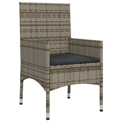4-piece garden lounge set with cushions grey poly rattan