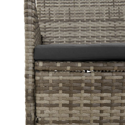 4-piece garden lounge set with cushions grey poly rattan