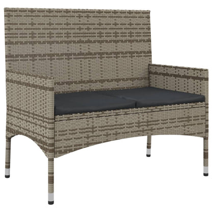 4-piece garden lounge set with cushions grey poly rattan