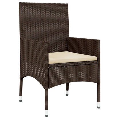 4-piece garden lounge set with cushions brown poly rattan