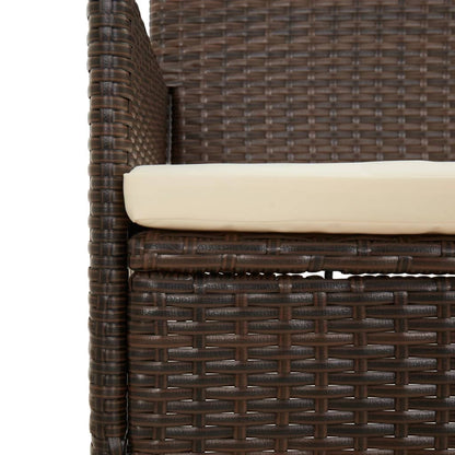 4-piece garden lounge set with cushions brown poly rattan