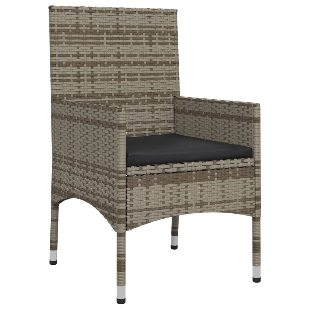 4-piece garden lounge set with cushions grey poly rattan